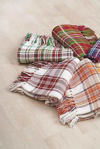 Miniatura 6 de C&F Home Gibson - Manta decorativa tejida a cuadros de 50 x 60 pulgadas con borlas de flecos, otoño, cosecha, fútbol, portón trasero, Navidad,