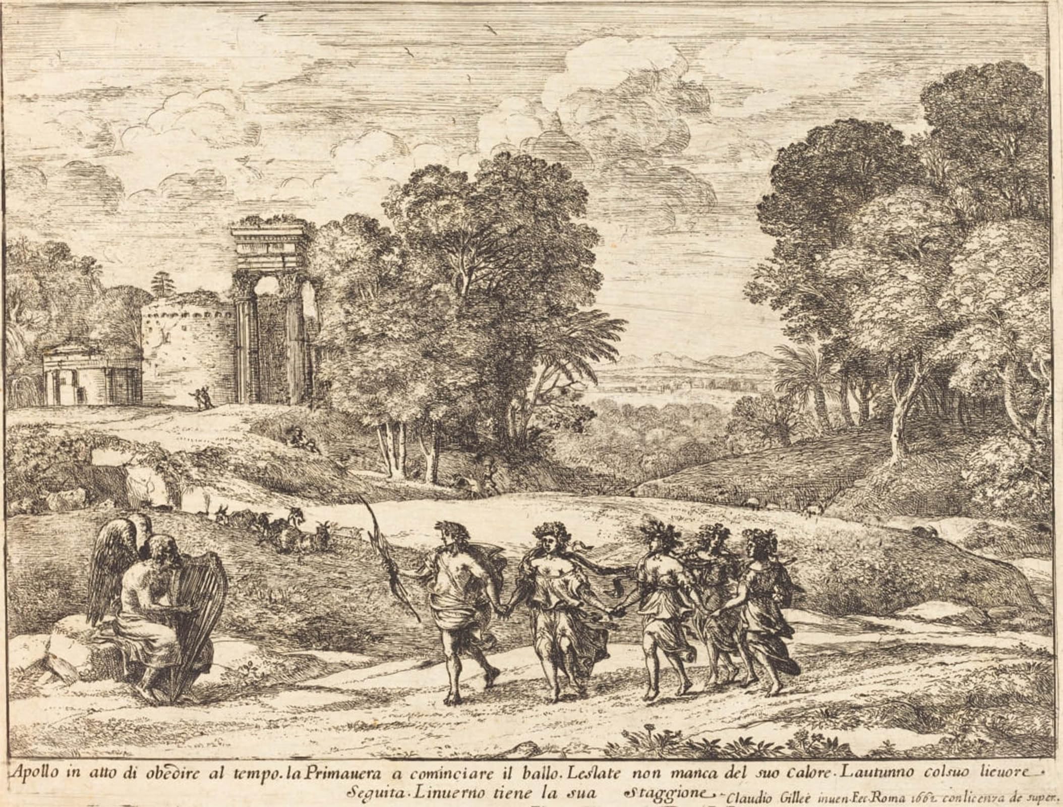POSTERIIk Vintage Art Print Images Pictures Print Time and the Seasons by Claude Lorrain Modern Colour Posters for Office Home Decor 60x90cm