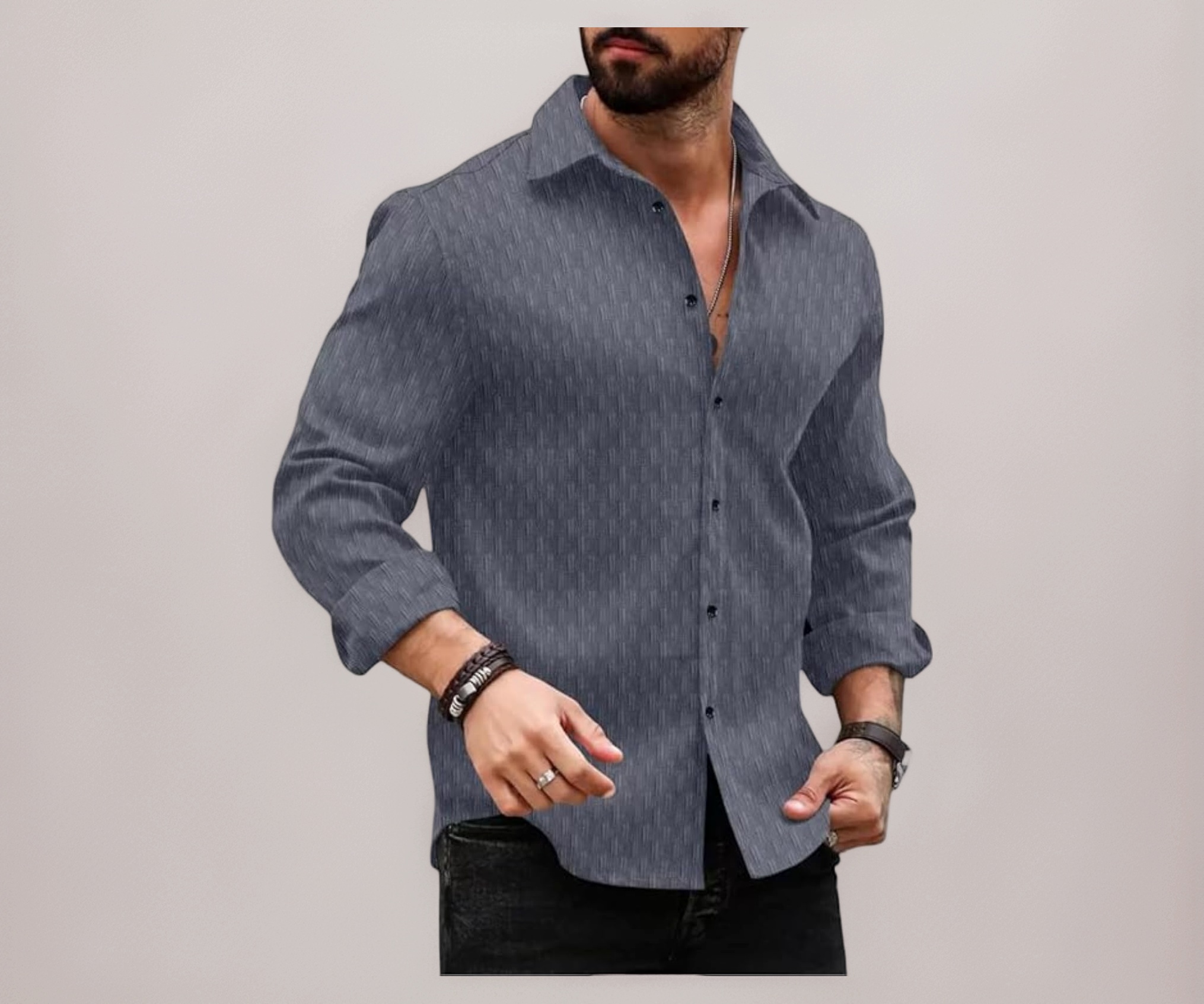 DEELMO Men's Regular Fit Button Down Shirt - Image 1