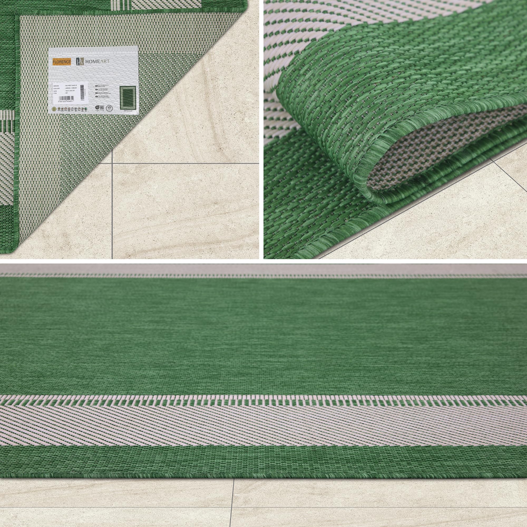 homeart Outdoor Rugs, Green Cream Rectangular, 140x200 - Image 6