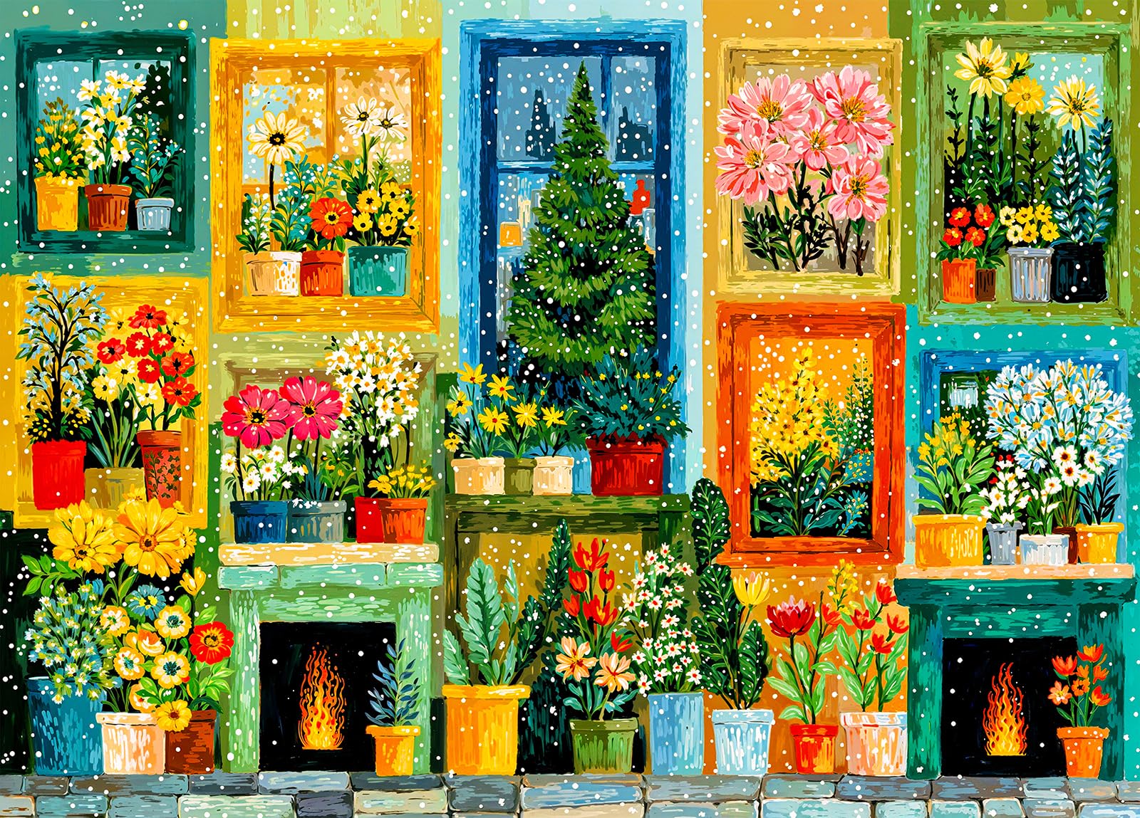 Potted Plants Jigsaw Puzzles for Adults 1000 Jigsaws Colorful Flowers Trees 1000 Piece Jigsaw Puzzles for Adults โ image 1