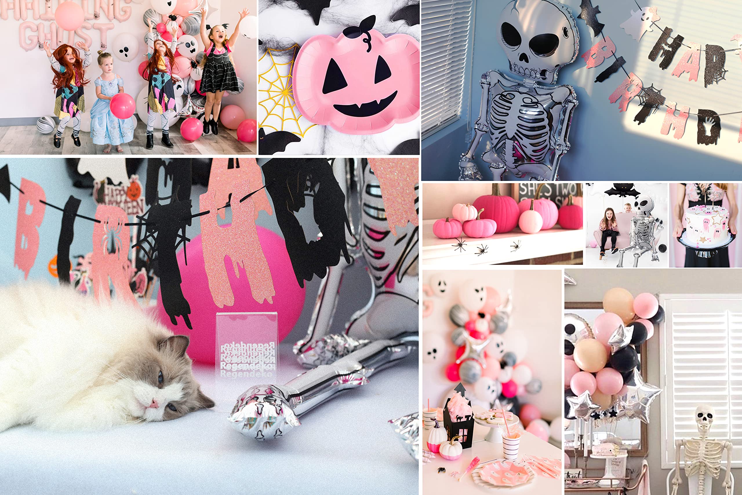 ALEGRE Halloween Geister Ballons - 3 Stück Folienballons Mit Messer-Gabel-Teufel-Motiv