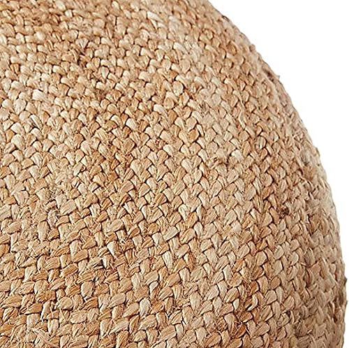 Miniatura 5 de Puf de yute 100% natural trenzado hecho a mano, muebles rústicos de decoración rústica, puf redondo para reposapiés, para sala de estar, dormitorio,