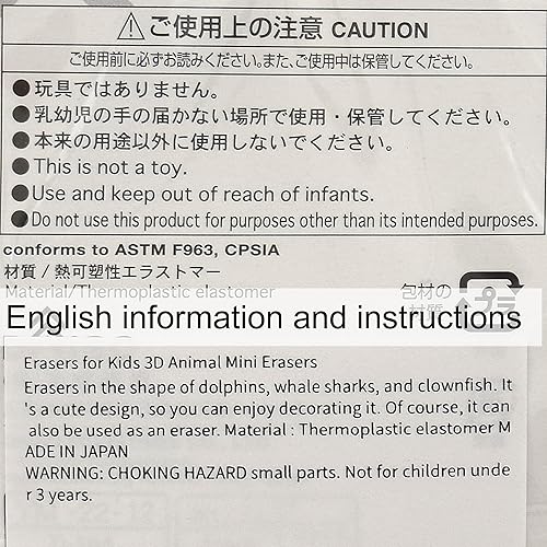 Miniatura 5 de Borradores para niños, delfín, ballena, tiburón, pez payaso, animales 3D, mini borradores lindos