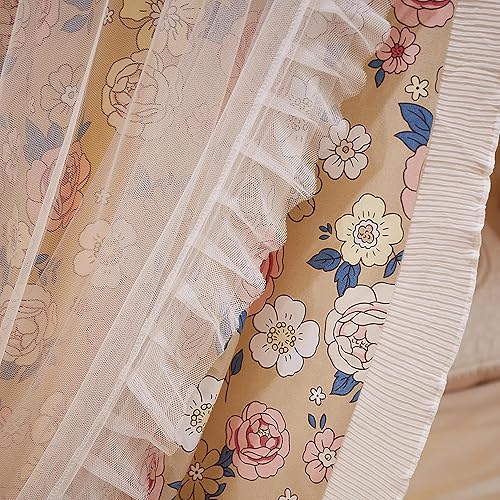 Miniatura 7 de VETHIN Cortina de cama redonda de princesa de doble capa para niñas y adultos mosquitera de ensueño para niños bonita decoración de dormitorio