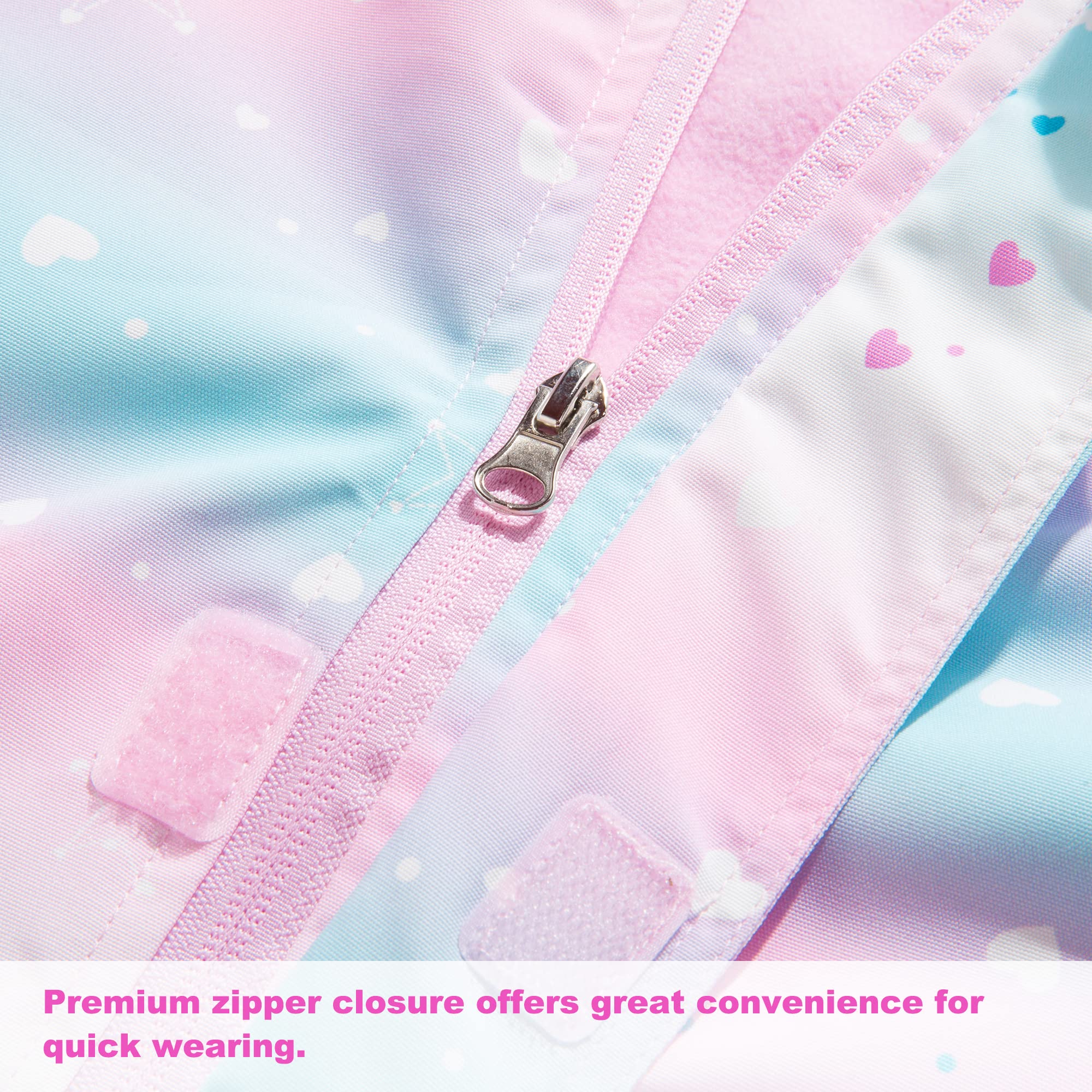 Fewlby Blouson Imperméable Filles - Manteaux Imperméables à Capuche Veste de Pluie pour Enfants Coupe Vent Veste de Pluie Légère Printemps Automne 9-10 Ans