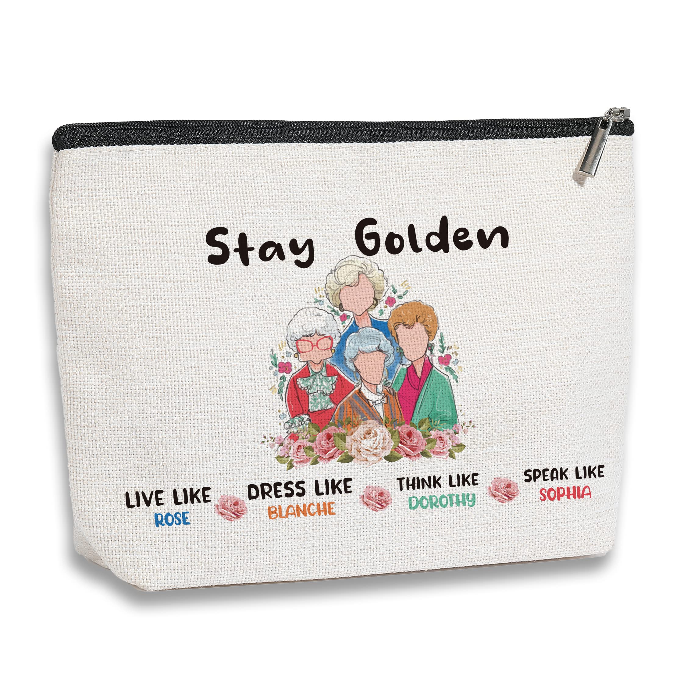 Golden Inspired Gifts for Women Friend TV Show Inspire Cosmetic Bag Travel Toiletry Makeup Zipper Pouch