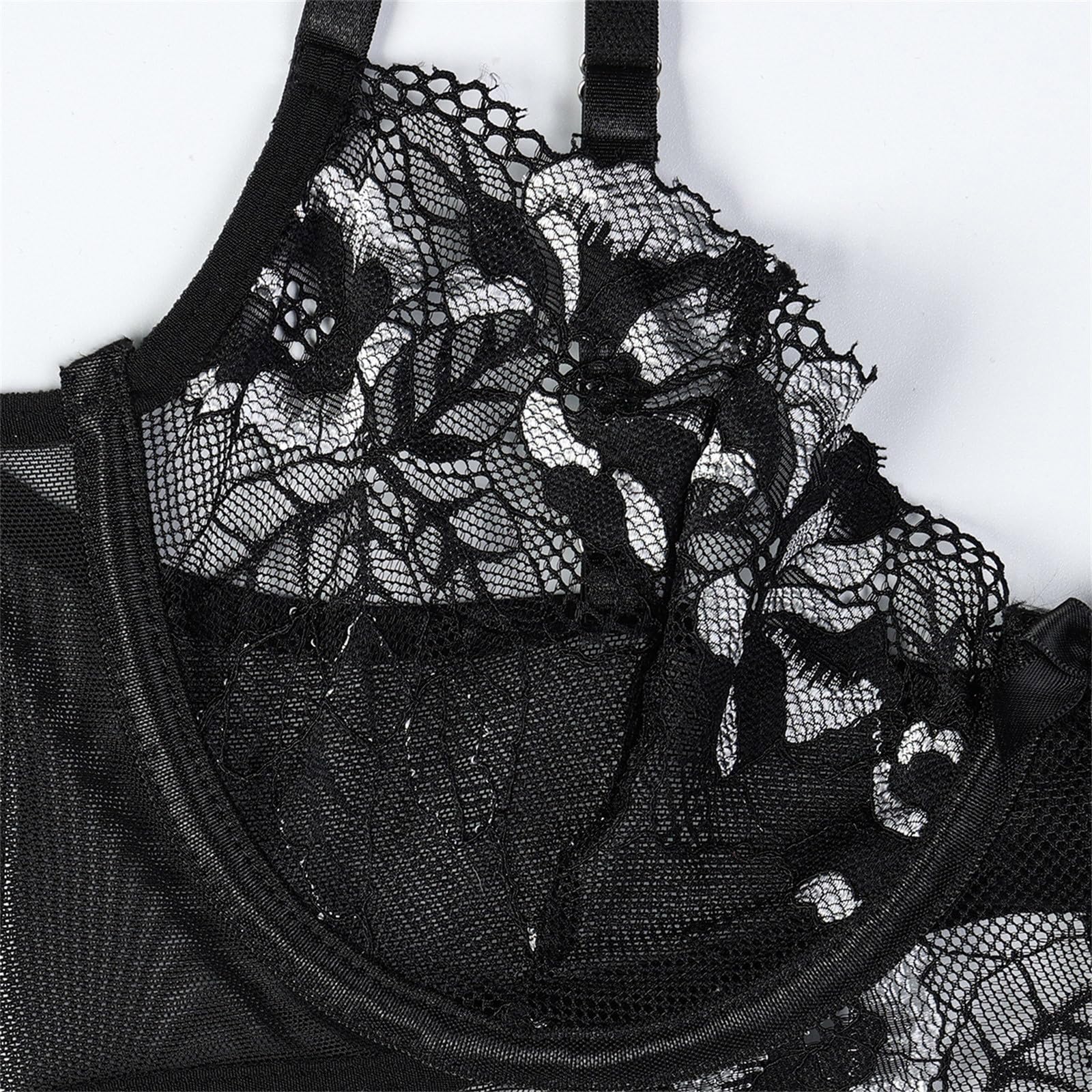 2026 Spitzen Overall mit Stahlring Suspension Hohl Strap Zwei Farbe Sexy Dessous Damen FüR Sex, Lack Und Leder