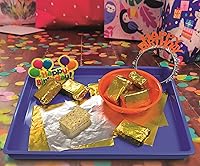 Vista 2 de Better Kitchen Products Envolturas de caramelo de papel de aluminio dorado, 6 x 7.5 pulgadas, parte trasera plateada, embalaje individual