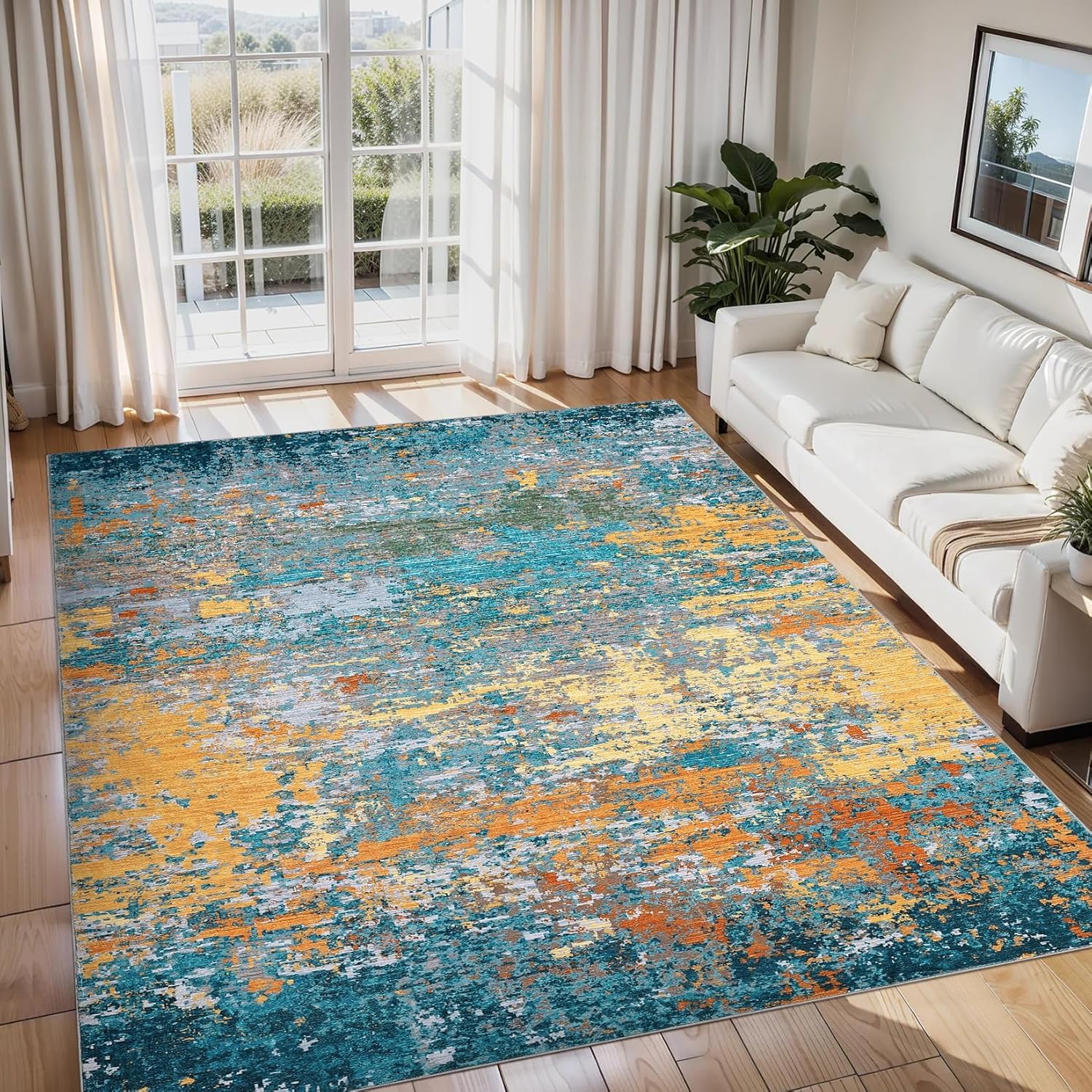 Tapis chambre et grand salon multicolore pour une décoration moderne 200x300