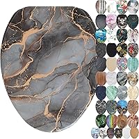 Vista 28 de SANILO Asiento de inodoro de madera con cierre suave [alargado] – Asiento de madera moldeada decorativo, silencioso y de cierre lento – Con fuertes