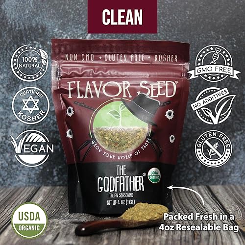 Miniatura 4 de Flavor Seed The Godfather Organic Italian Seasoning. Condimento toscano. Condimento para salsa de pizza y pasta. Condimentos y especias sin gluten