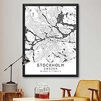 Vista 1 de Mapa de Estocolmo, Suecia, Light 2 (18x24)