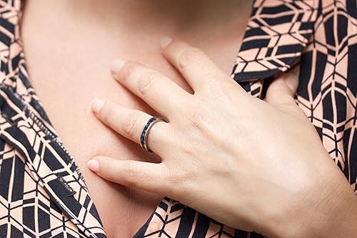 Miniatura 4 de Women's titanium and carbon fiber woven at 45 ring. Water resistant, very durable and hypoallergenic. (00335_4N)