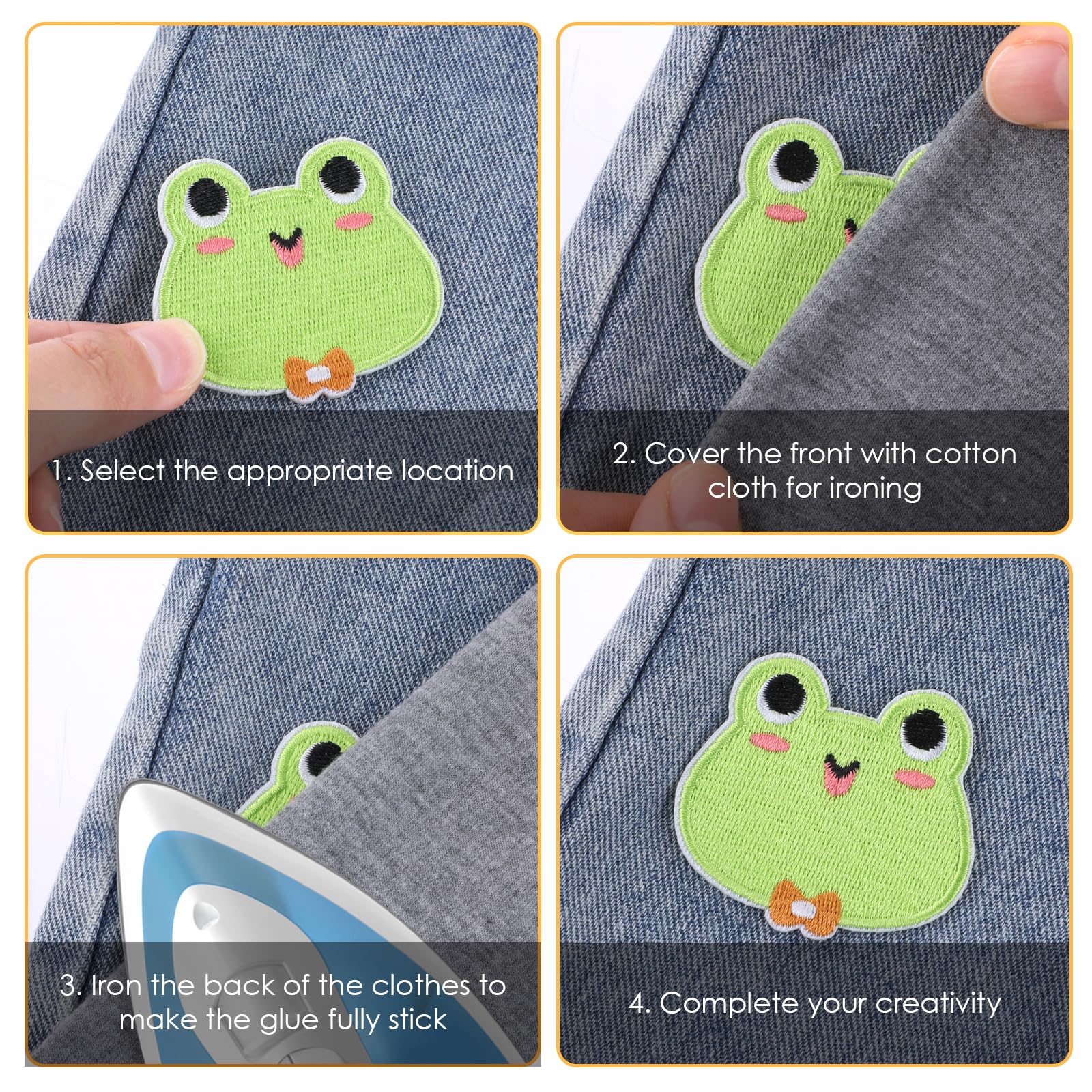 TIESOME Niedliche Tier Aufnäher zum Aufbügeln, 12 Stück Cartoon Stickerei Aufnäher Blumen Reparatur Applikation DIY Zubehör für Kleidung Jacken Hüte Rucksäcke Jeans