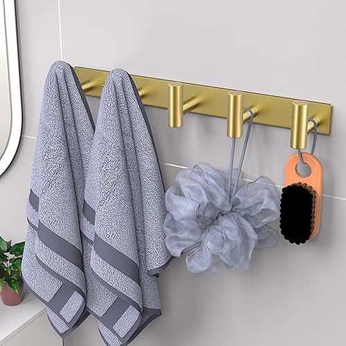 Miniatura 17 de VAEHOLD - Perchero plateado de pared para sombreros y abrigos, 3 ganchos para batas, bolsas, llaves y toallas, organizador de toallas para baño (2