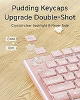 Vista 3 de EWEADN GX710S Backlit Computer Keyboards, Wired USB Keyboard with White Backlit, Metal Panel, Plug and Play, Pudding Keycaps Full Size Quite