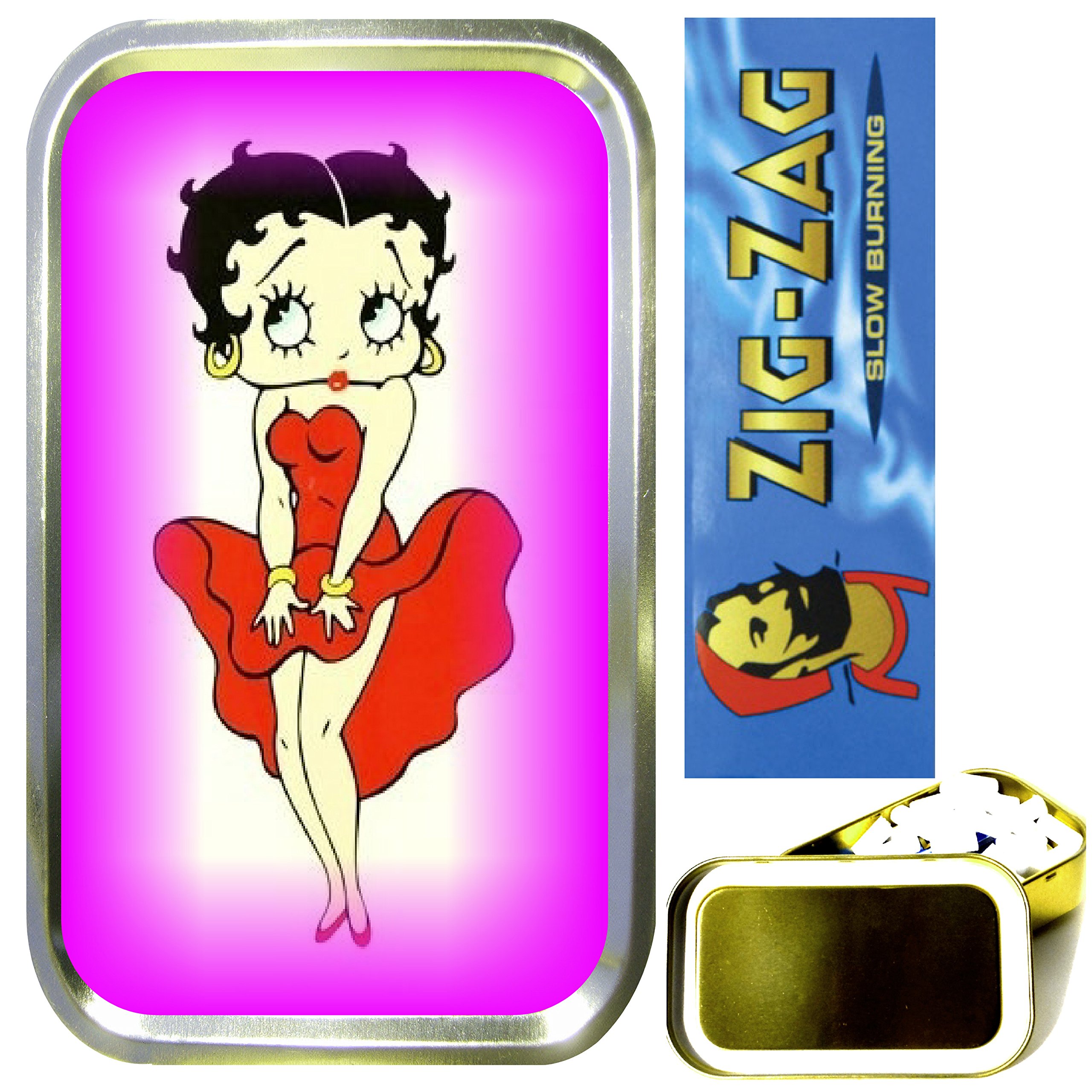 Teez Gold - Boop Dress Smoking Set, 1Oz Tobacco Tin,Cigarette Papers,Cigarette Filters,Cigarette Tips