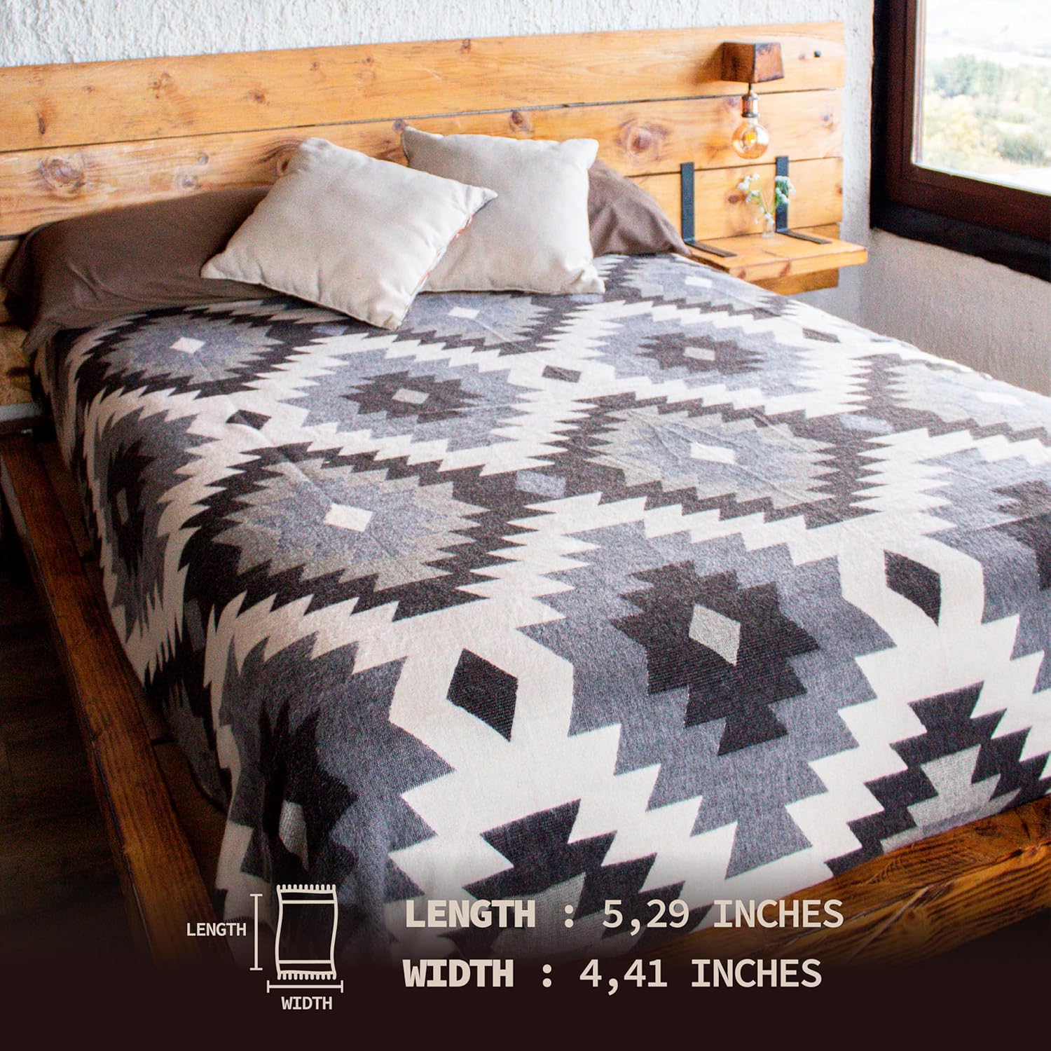 Alpaca Blanket - Premium Alpaca Wool Throw Blanket for Cozy Comfort - Warm Alpaca Wool Blanket - Variegated - Made by Artisans in The Heart of The Mountains of Ecuador - Image 3