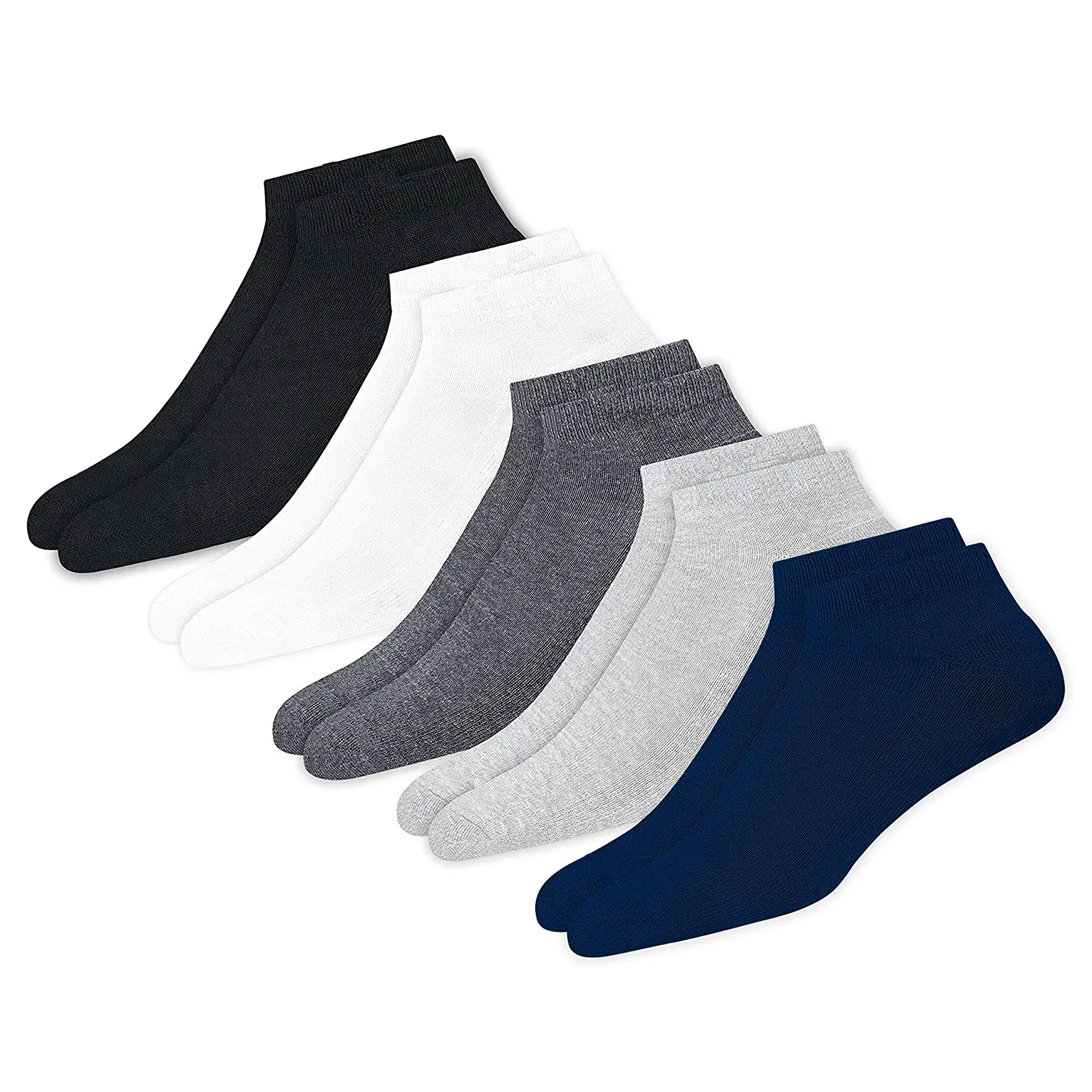 KRIJOUnisex Ankle Length Cotton Socks (Pack of 5) (toe_loafer_4_Multicolor)