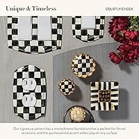 Vista 3 de MACKENZIE-CHILDS Enamel Switch Plate, Light-Switch Cover, Single Rocker, Black-and-White Courtly Check