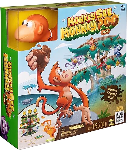 Miniatura 8 de Spin Master Games, Monkey See Monkey Poo, juego interactivo de mono para niños, incluye masa blanda perfumada de plátano, divertido juguete