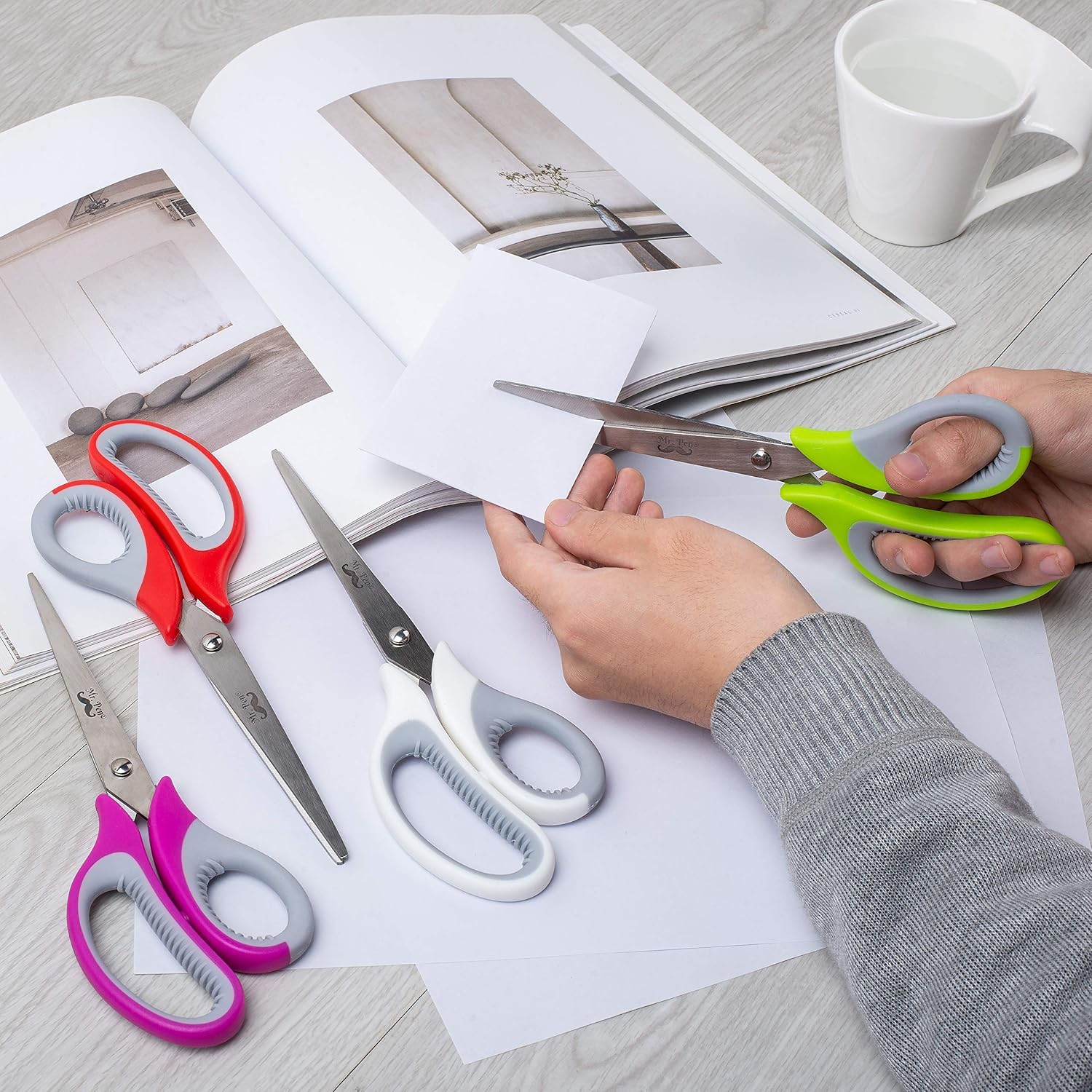 Mr. Pen- Multipurpose Scissors, 8 inch, Pack of 4, Scissor, Scissors for Office, Craft Scissors, Scissors Bulk, Office Scissors, Sharp Scissors, Paper Scissors, Fabric Scissors, Adult Scissors : Arts, Crafts & Sewing