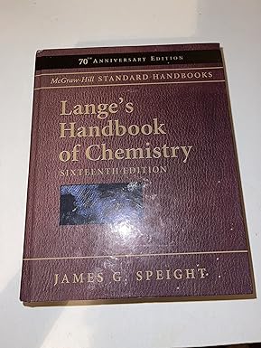 Lange's Handbook of Chemistry, 70th Anniversary Edition book cover