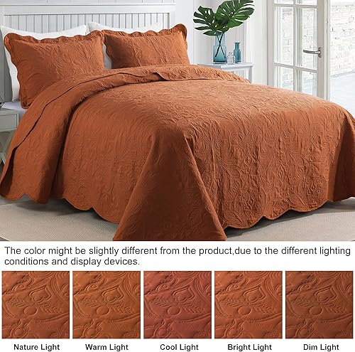 Miniatura 3 de HoneiLife Juego de colcha de tamaño Queen de 3 piezas y de microfibra, ligera, cubrecamas reversibles, funda de cama retro, juego de ropa de cama