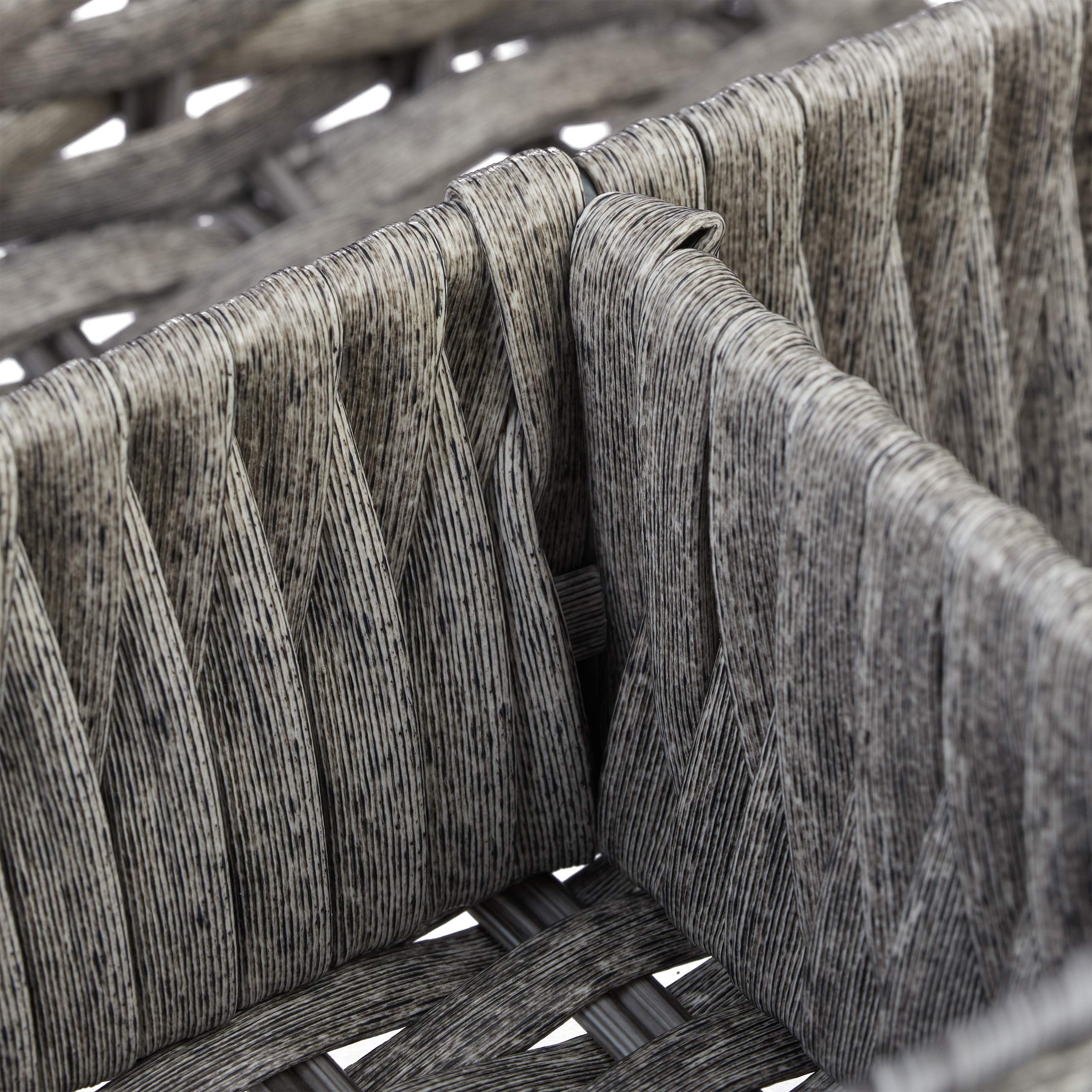 Relaxdays Panier De Rangement Salle De Bain - 4 Compartiments Panier Salle De Bain Panier De Rangement Tresse Noir