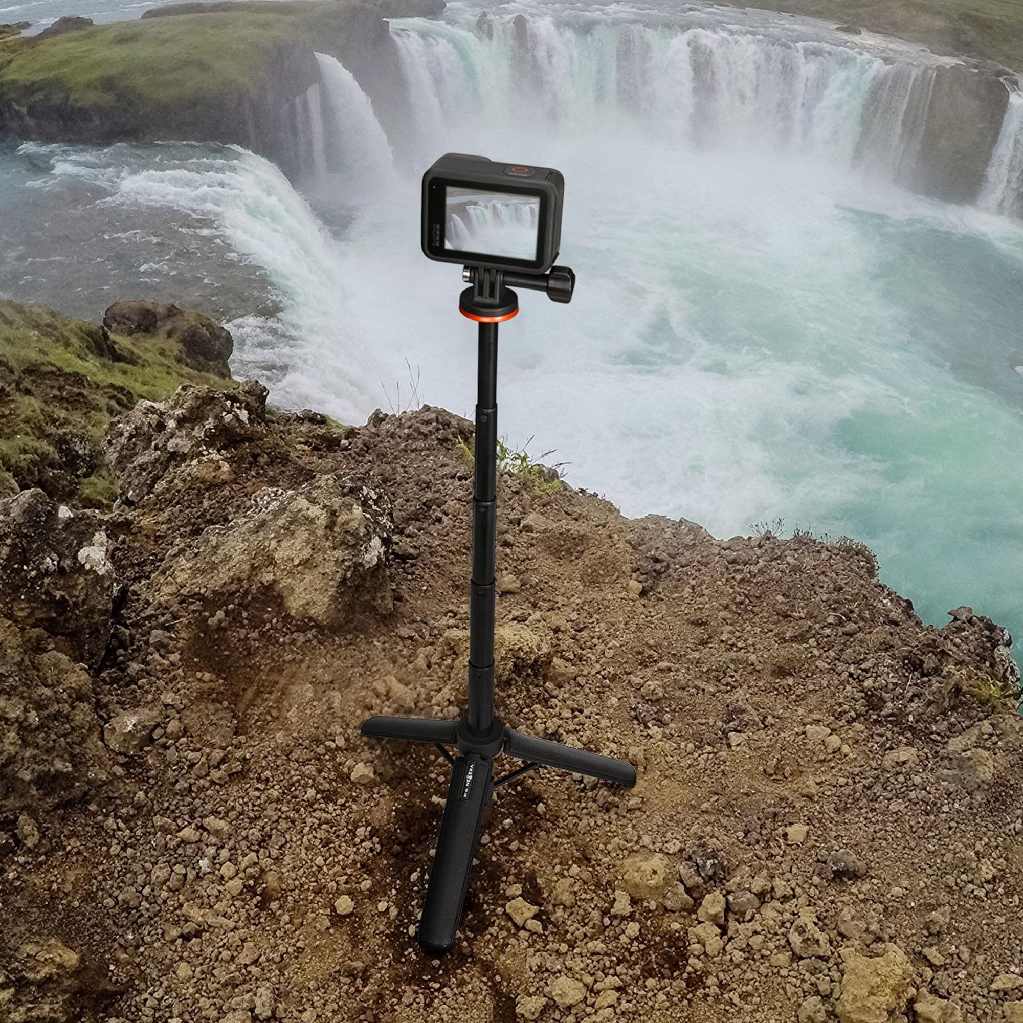 51cm Selfie Stick Stativ für Action Cams, Kompatibel mit GoPro Hero 13/12/11/10/9/Max2, DJI Osmo Pocket 3, Action 6/5 Pro/4, AKASO EK7000 und Anderen Action-Kameras