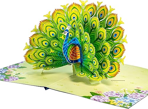 Miniatura 3 de WOWPAPERART Peacock - Tarjeta de felicitación desplegable 3D para todas las ocasiones, amor, cumpleaños, Navidad, nota de mensaje personalizada,