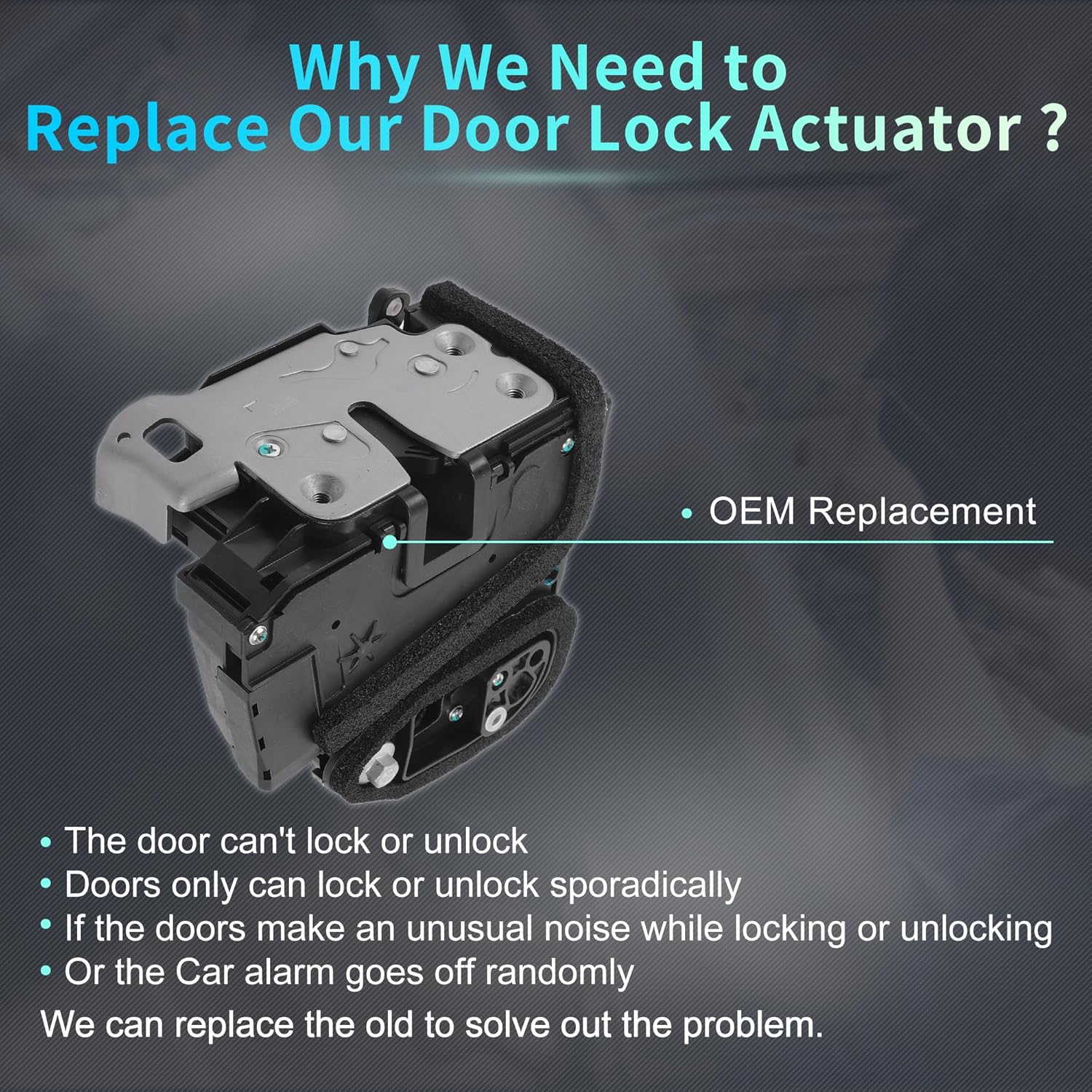 X AUTOHAUX Replacement Front Left Driver Side Power Door Lock Actuator Motor for Chevrolet Silverado 1500 2015-2019 for GMC Sierra 1500 2015-2019 Door Latch Actuator Assembly Replace Black