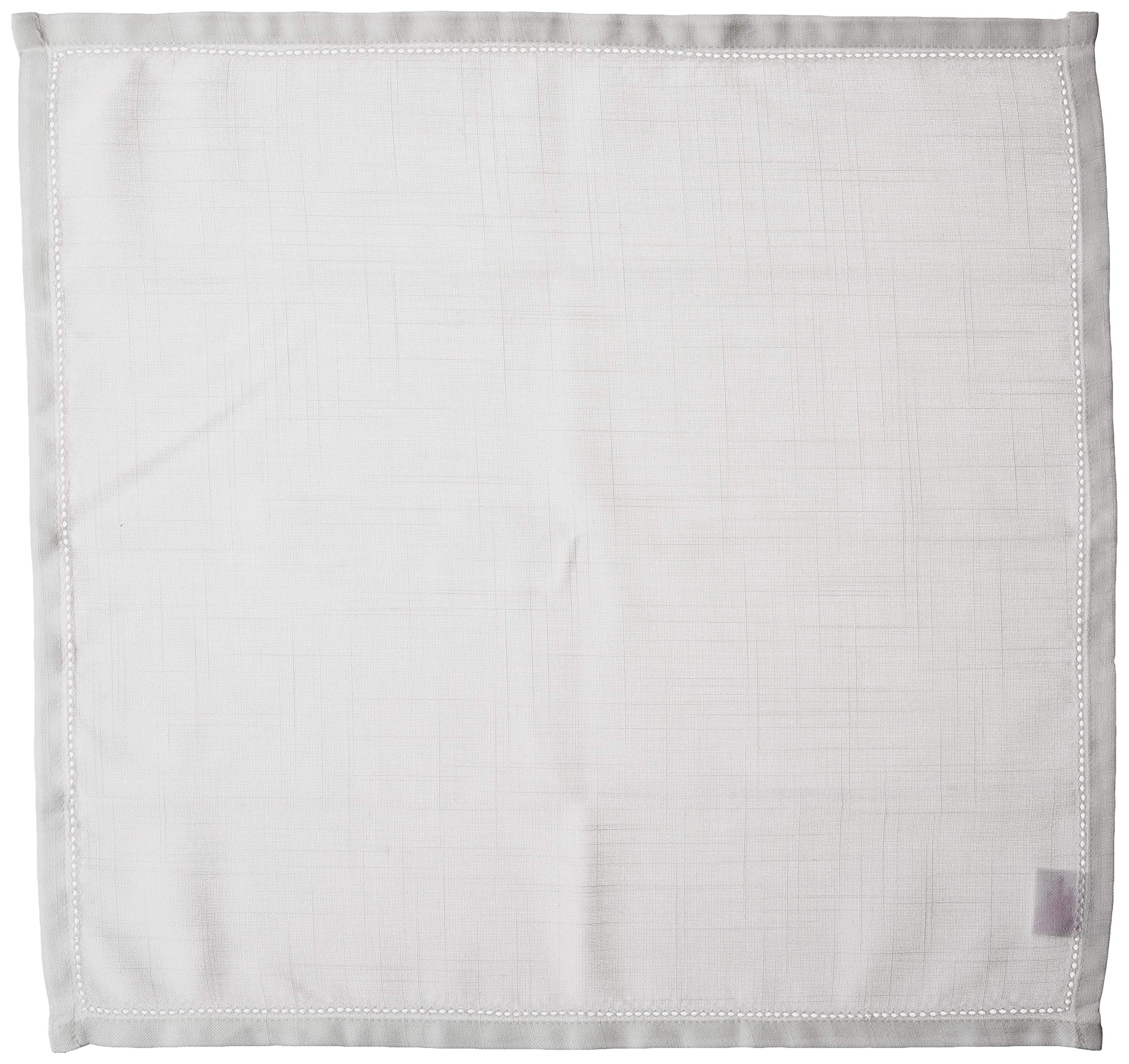 Violet Linen Zestaw 4, serwetki obiadowe, poliester, biały, 45 cm x 45 cm