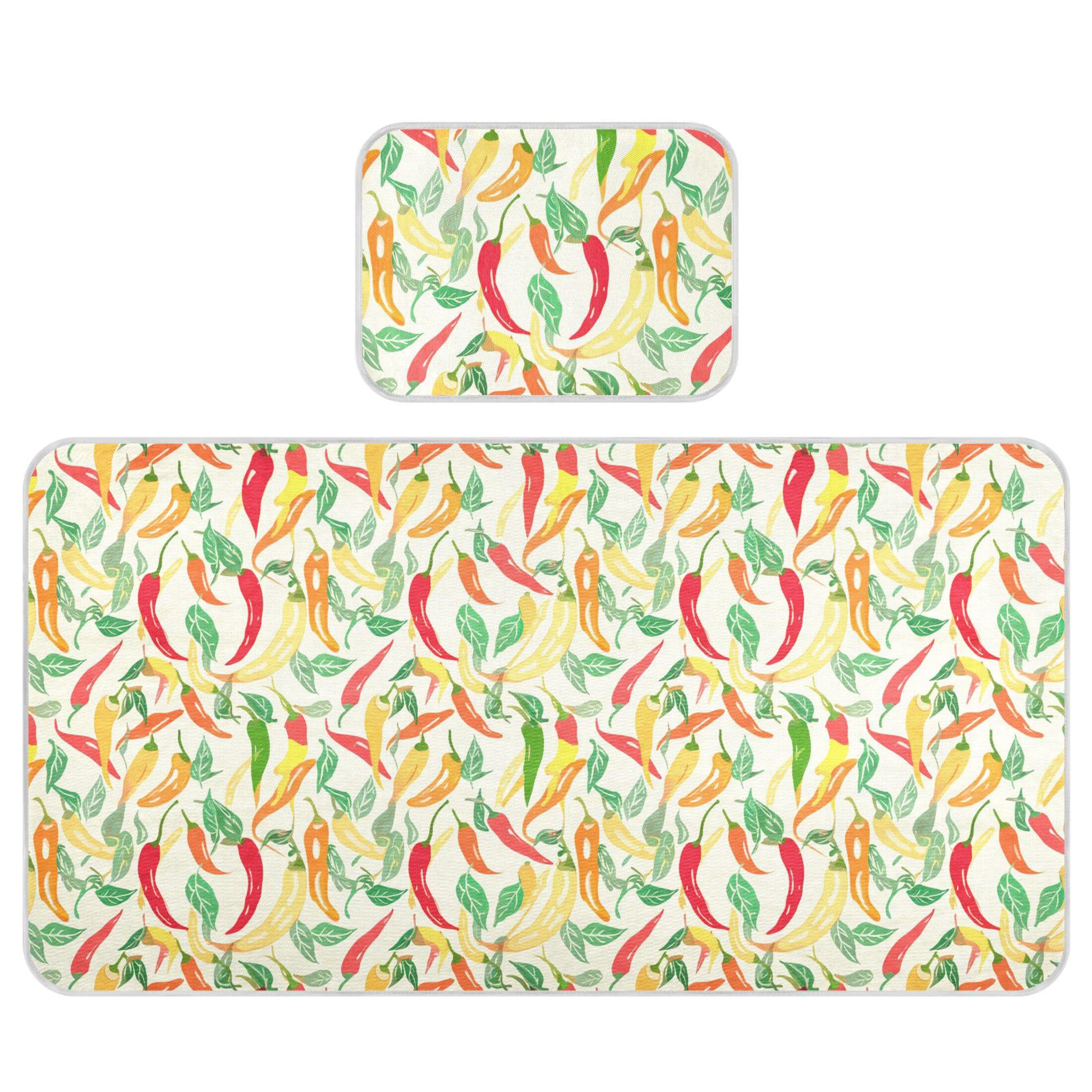 Takiito Colorful Chili Peppers Baby Cooling Mattress Pad, Soft & Breathable Cooling Mat Keep Baby Cool in Summer 28x52 in, Nursery Essential