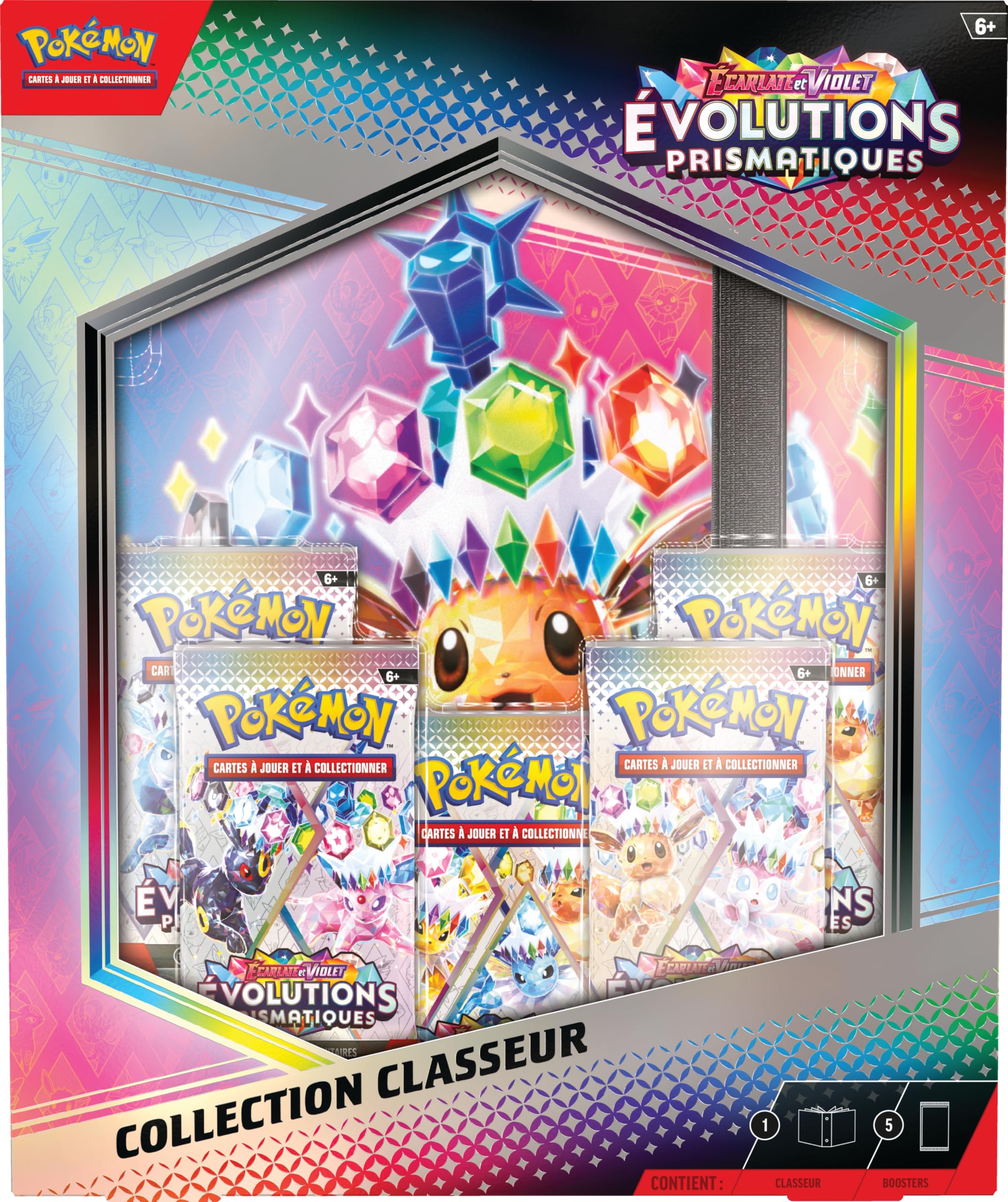 Pokémon TCD: Kolekcja Szkarłatny i Fioletowy Segregator - Pryzmatyczne Ewolucje (segregator z 378 kieszeniami i 5 boosterami)