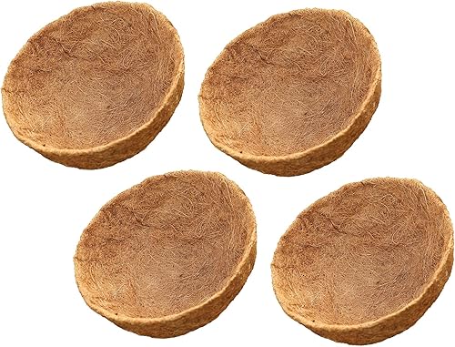 4 forros redondos de coco de 16 pulgadas para macetas colgantes, para cestas colgantes, revestimientos de coco de repuesto para cestas redondas,