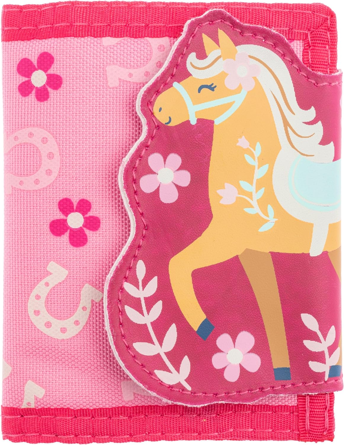Stephen Joseph, Kids Wallet, Tri-Fold Bi-Fold Wallet for Boys & Girls with Zipper Coin Pocket, Durable Polyester Small Wallet for Kids, Cute Designs for School & Travel, Horse