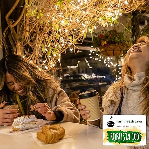 Miniatura 5 de Farm Fresh Java Café muy fuerte, café Robusta en grano, bebida de refuerzo energético, KETO, alto en cafeína, tostado oscuro, molido medio (1.1