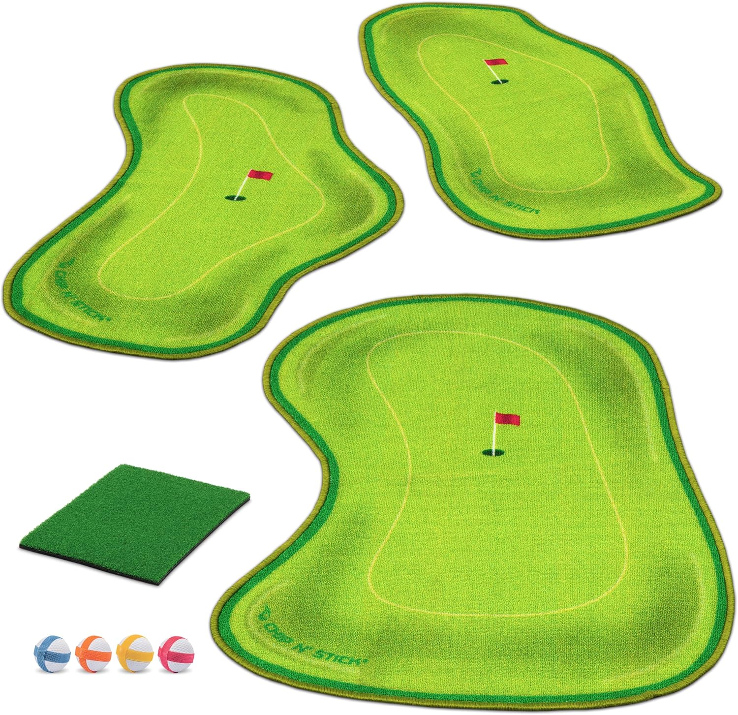 GoSports Chip N' Stick Links - Indoor & Outdoor Golf Game with Sticky Balls and Chipping Mat