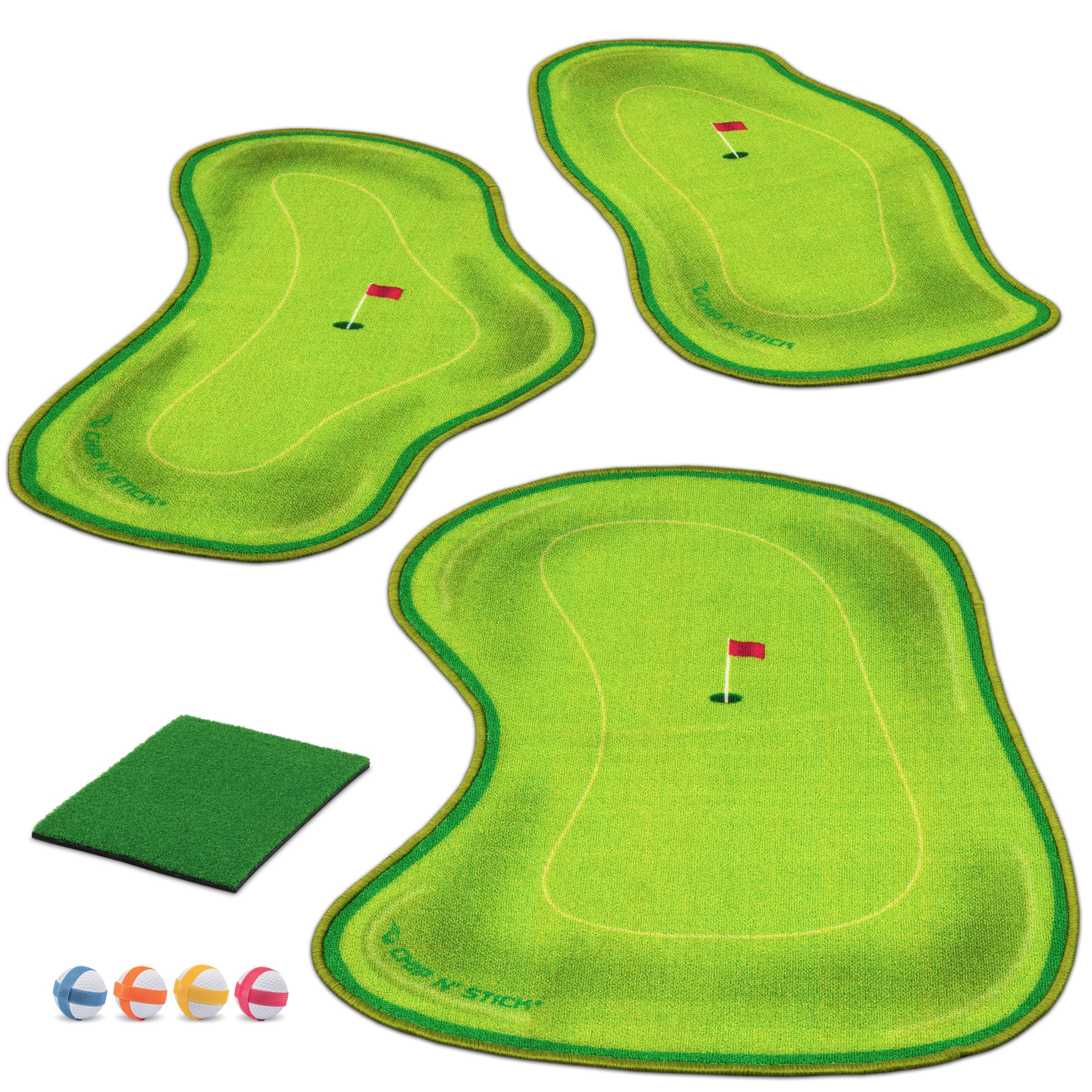 GoSports Chip N' Stick Links - Indoor & Outdoor Golf Game with Sticky Balls and Chipping Mat