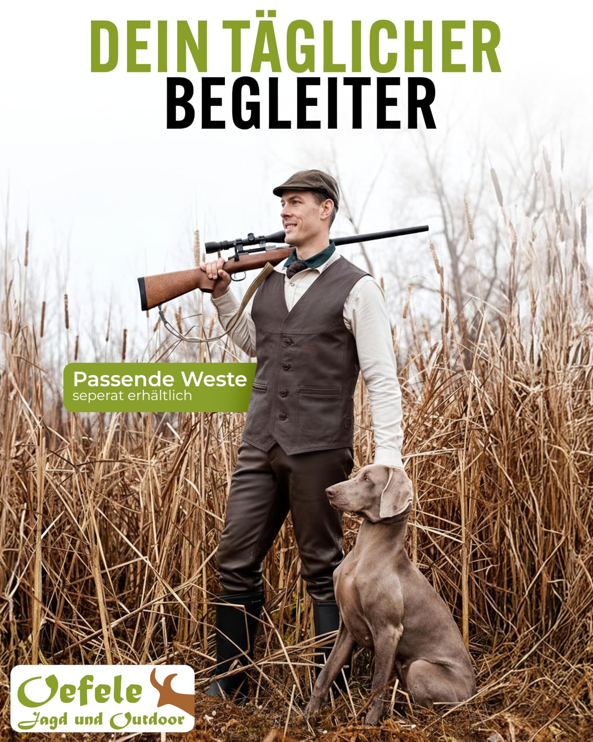 La Chasse Jagd Lederhose aus Büffelleder für Herren strapazierfähig Büffellederhose Jagdlederhose Jagdhose von Oefele Jagdbekleidung
