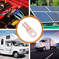 Vista 407 de SELTERM - 2 terminales de anillo resistentes para cable de batería, calibre 4 AWG, pernos de 3/8 pulgadas, terminales de calibre 4, ojales de cobre