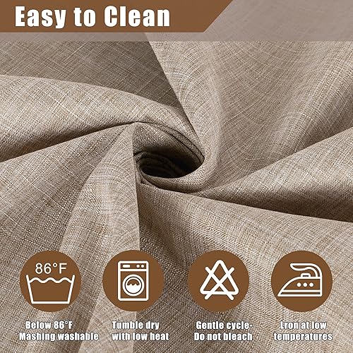 Miniatura 5 de Fitable Mantel rectangular de lino sintético de 60 x 84 pulgadas, mantel de tela neutra para mesas de 6 pies, mantel de cocina de arpillera