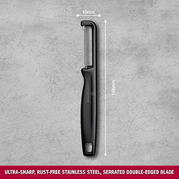 Victorinox 6.0943.3 IOTA Tırtıklı Kenar Çift Taraf Siyah Soyacak