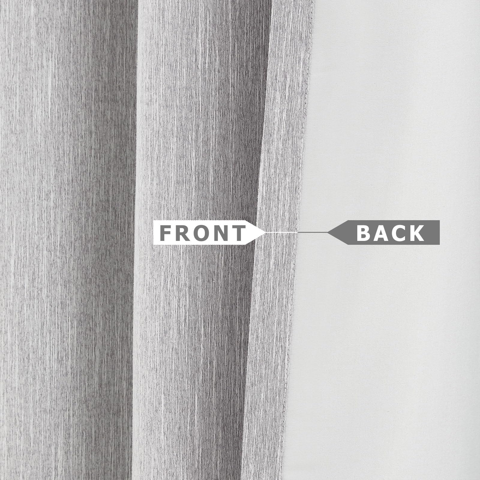 Melodieux Tende oscuranti in cotone con occhielli per camera da letto, 132 x 248 cm, grigio