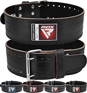 RDX Weight Lifting Belt for Men Women, IPL USPA Approved, 6mm Thick 100% Leather, 4” Powerlifting Back Support, Squat Deadlift Bodybuilding Exercise Fitness Gym Workout Strength Training up to 700 LBS