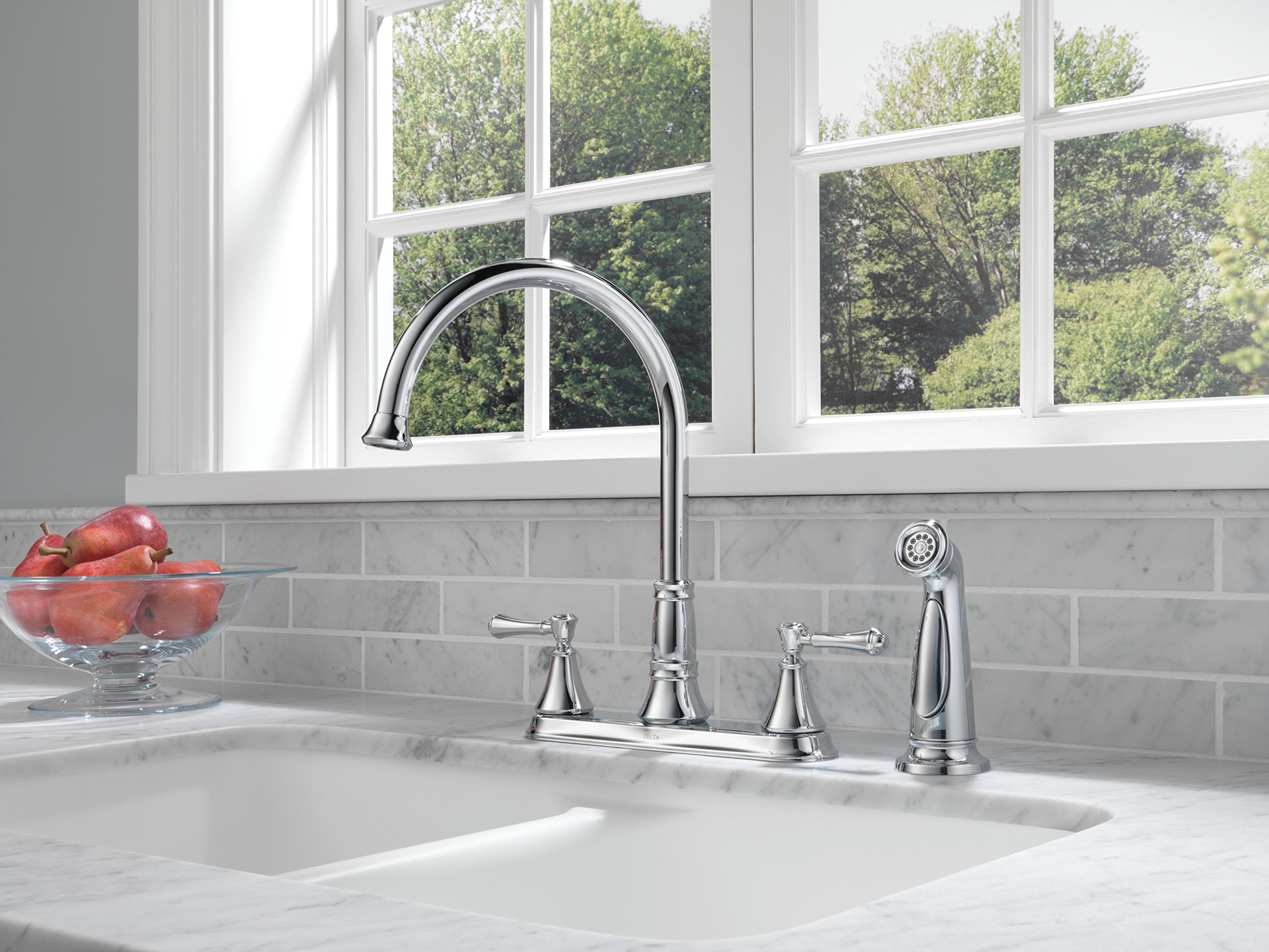 DELTA FAUCET 2497LF, BIG, Chrome - Touch On Kitchen Sink Faucets