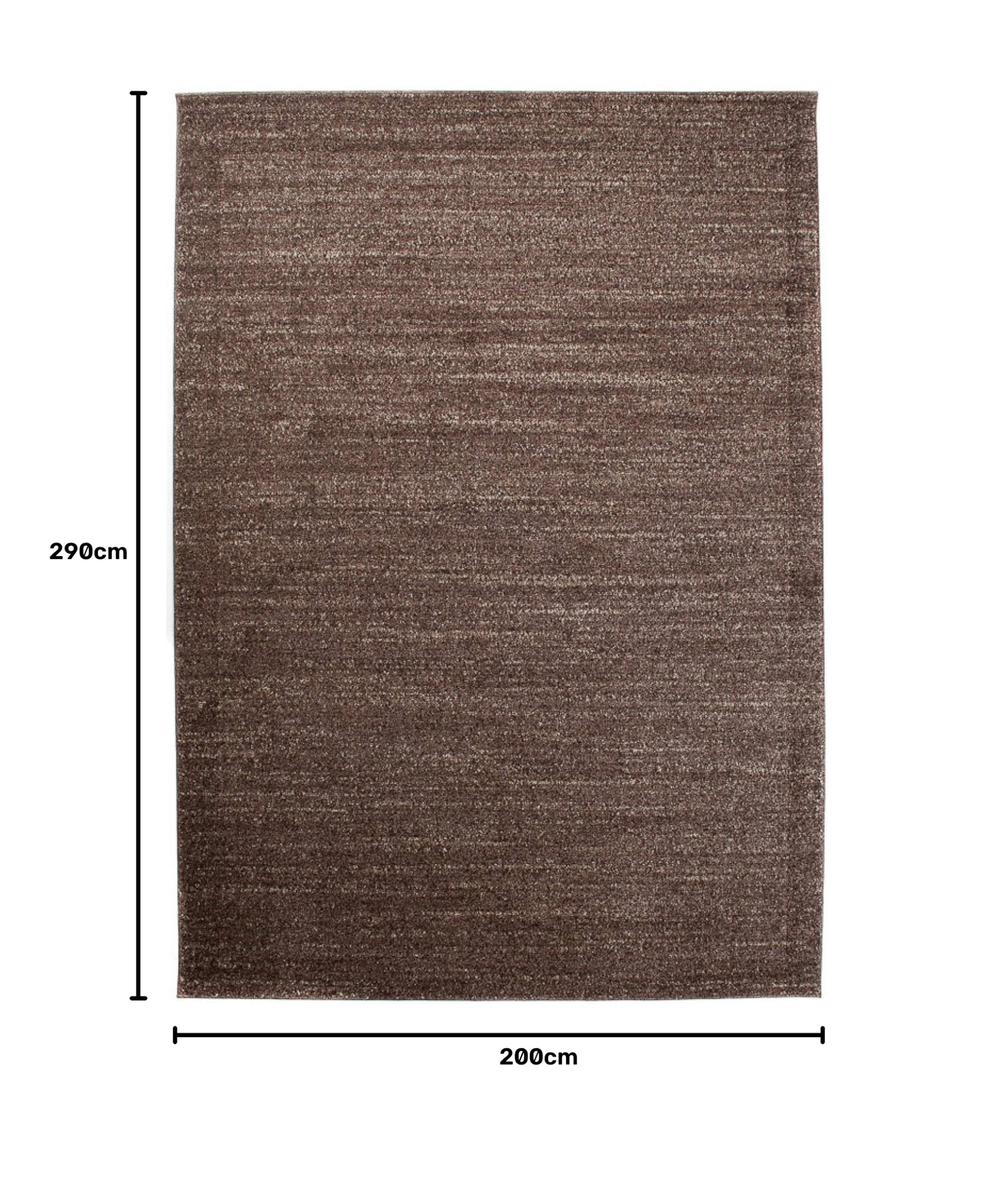 Tapiso Sari dywan z krótkim włosiem, nowoczesny dywan w kolorze brązowym, melanż, idealny do salonu, pokoju gościnnego, jadalni, Ökotex 200 x 290 cm