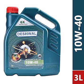 DESHWAL 10W-40 SEMI SYNTHETIC ENGINE OIL FOR PETROL & CNG CARS (3LTR)